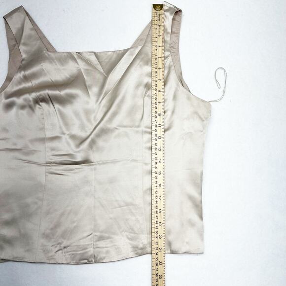 Vtg Adrianna Papell Shell Tank Tunic 100% silk sleeveless Beige Women's Medium - Picture 14 of 16
